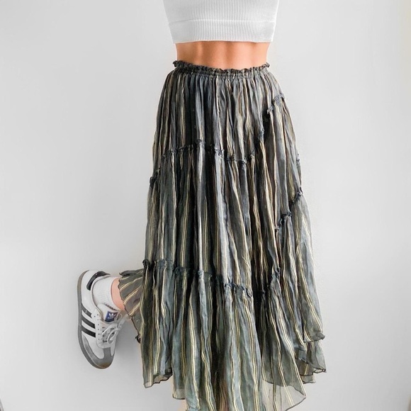 Free People One Ember Printed Midi Skirt With Pockets Size Extra Small - Picture 2 of 12